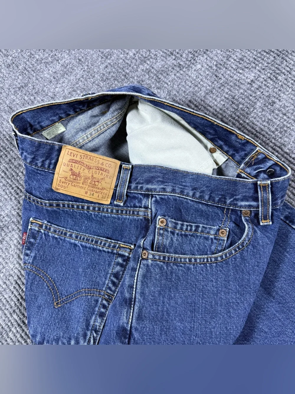 VTG 90s Levi's 505 Jeans Straight Mens 34x32 (32x32) Med Wash Blue Made in USA